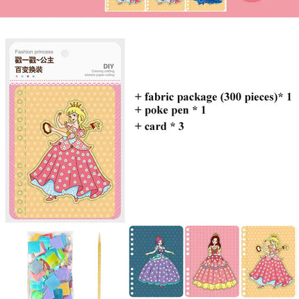 DIY Painting Sticker Craft Toys Kid Art Girls Poking Princess Handmade Educational Magical Children Gifts