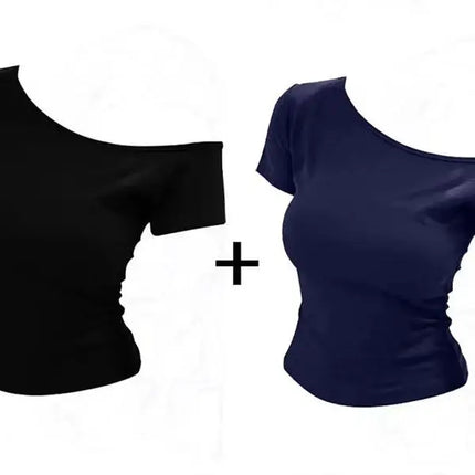 Slim Fit American Style Hot Girl Short Sleeve T-shirt 2025 Summer New Style Casual Versatile Short Length Women's Top