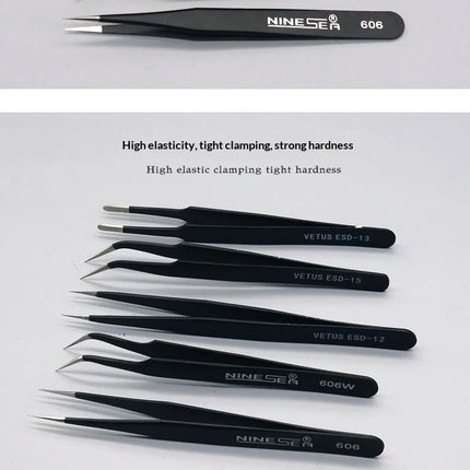 606/606W Precision Tweezers High Hardness Anti-Static for DIY Military Model Making Tool Water Decal Work Hobby Craft Project