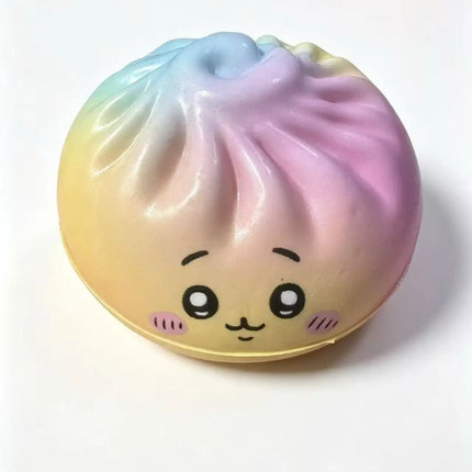 New Dumpling Pressure Dumpling Squishies Cute Colorful Bun Toy Slow Rising Stress Relief Fidget Toy for Adults Anti-Anxiety Gif