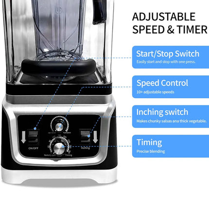 Multifunction Commercial Food Mixer 2300W 2500ml Beaker Electric Heavy Duty Smoothie Blender Machine