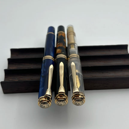Admok M800 Pen Sky Blue Acrylic Piston Fountain Pen Bock Schmidt Nib F M B 0.5 0.7 1.0MM Nib Golden Clip Writing Office Gift Pen