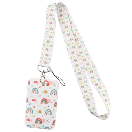 New Sakura Cherry Blossoms Flower lanyard card ID Badge Holder Keychain Pass Gym Mobile Kids Key Holder Key Rings Gift