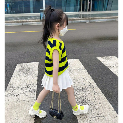 1pcs Spring Summer Girls Pleated Skirt Students Elastic A-line Skirt Kids College Style jk Skirts Childrens Fashion Short Skirts