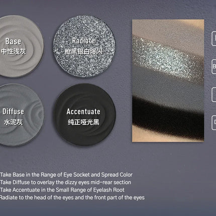 Kaleidos 4-Color Glitter Eyeshadow Palette High Pigmented Shimmer Matte And Glitter Finish Eye Shadow Makeup Set