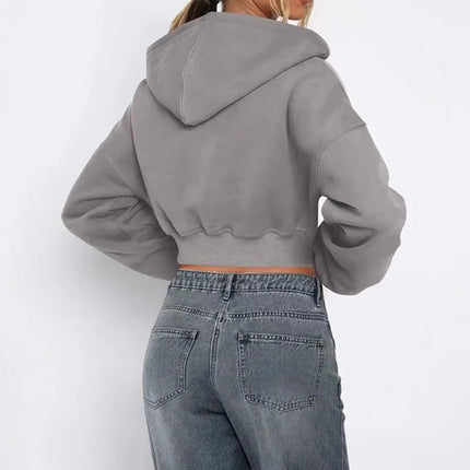 Women's Zip Hoodie Long Sleeve Unisex Fit Fleece Oversized Pullover Fall Winter Streetwear Couple Style Casual Fashion Top