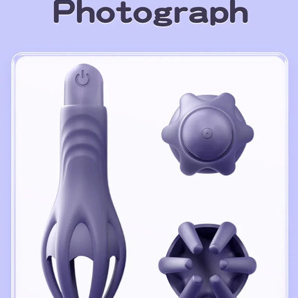 Powerful Vibrating Glans Trainer for Men Masturbator Penis G Spot Soft Fingertip Prolong Endurance Massage Vibrator Erotic Toys- VIBRATEUR