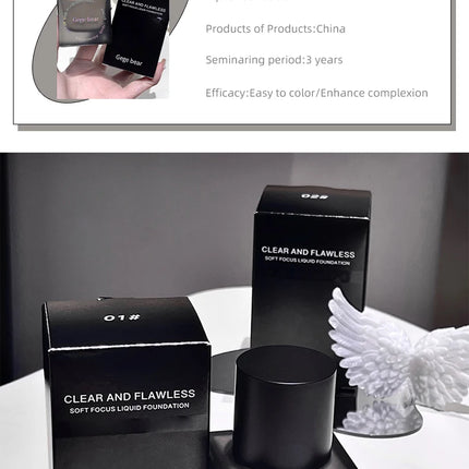 Gege Bear Clear Flawless Foundation, Natural, Hydrating, Long-Lasting, Coverage for Dry and Oily Skin Types to Even Skin Tone