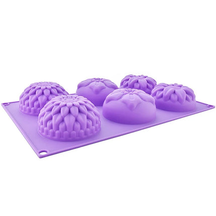 Silicone Soap Molds 6 Cavities Flower Silicone Molds for Homemade Craft Soap Mold Cake Mold / Chocolate Mold ＆ Ice Cube Tray