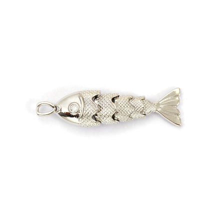 1 Piece Brass Ocean Jewelry Charms 18K Real Gold Plated Fish Animal Movable Clear Cubic Zirconia Pendant For DIY Necklace Making