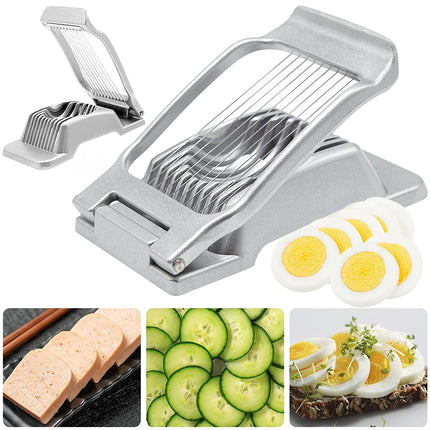Egg Slicer Heavy Duty Aluminium Alloy Egg Slicer Cutter for Hard Boiled Eggs Multipurpose Egg Cutter Mini Manual Egg Slicer