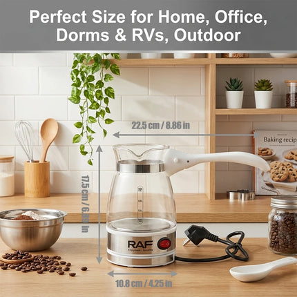 Turkish Coffee Pot 600W Glass Italian Mocha Pot Greek Turkish Coffee Machine Tea with Foldable Handle Milk Heating Home Travel