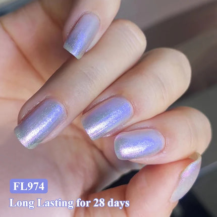 8ml Aurora Glitter Top Coat Gel Nail Polish Pearl Effect Semi Permanent Soak Off UV Gel LED Nail Art Varnish Nail Supplies DIY