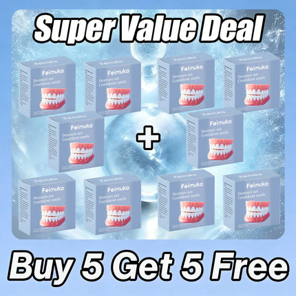 Premium Silicone Temporary Dentures Full Set Safe Perfect Fit Fake Teeth for Missing Broken Teeth,Oral Health Confidence Boost
