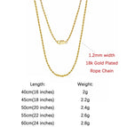 1.2mm-18K Gold / 55cm