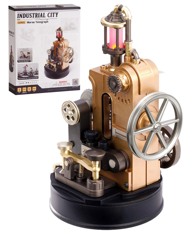ROKR CGM02 Morse Telegraph Machine 3D Metal Puzzle – Steampunk Mechanical Model Kit for Adults DIY Assembly Set