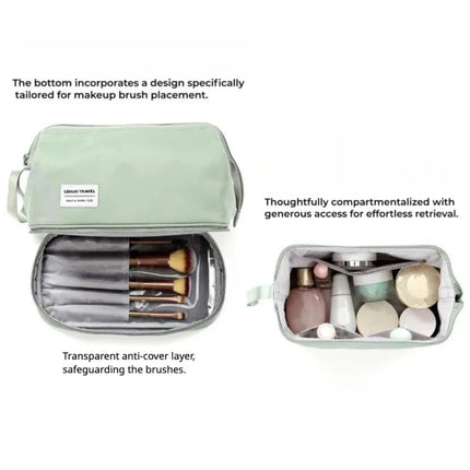Women Travel Waterproof Cosmetic Storage Bag Lady Large-capacity Double-Zip Makeup Toiletry Bag Portable MakeUp Organizer Case