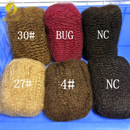 30/50g Pack 10-18In 30# 4C Afro Kinky Human Hair Bulk 100% Human Hair Soft Afro Kinky Bulk for Locs Extensions/Twists/Braids