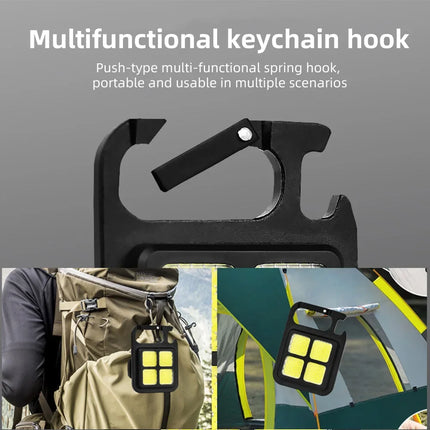 COB Flashlight LED Mini Protable Keychain Lamp High Bright Multifunctional Camping Lamp Outdoor Camping Torch Fishing Work Light