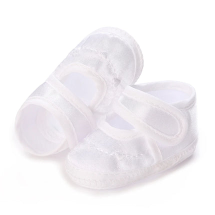Newborn Baby's First Baptism Shoe: Newborn Boys and Girls' White Baptism Shoes Soft Sole Walking Shoes Multiple Styles-9CM/10CM
