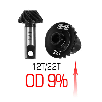 INJORA Steel Alloy Overdrive Underdrive Helical Axle Gear Set for 1/18 RC Crawler Car TRX4M TRX-4M Upgrade Accessories