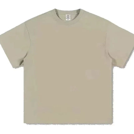 Black White GSM 500g Heavy Duty Cotton Plus Size T-Shirt Crew Neck Men's Short Sleeve Three Needles Half Sleeve Tee