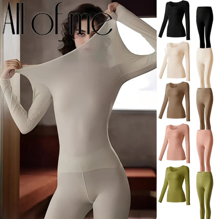 1 Set Sexy Women's Thermal Underwear Winter Clothes Seamless Thick Warm Lingerie Women Thermal Clothing Set Woman 2 Pieces