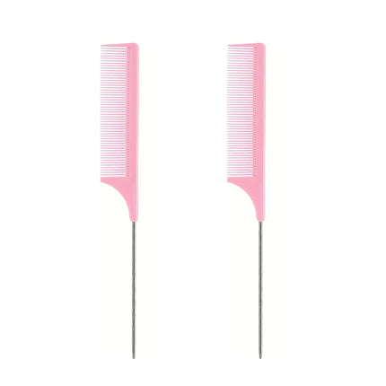 Professional Hair Tail Combs Stainless Steel Salon Cut Styling Comb Spiked Hair Care Styling Tools Barber Accessories Fine Teeth