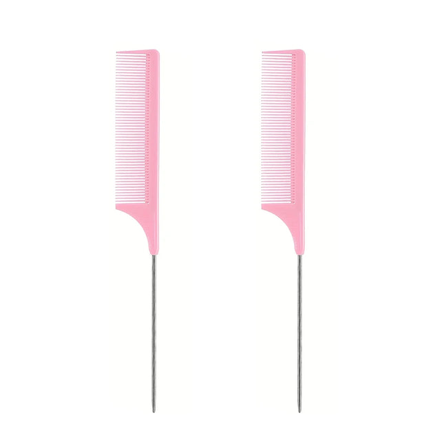 Professional Hair Tail Combs Stainless Steel Salon Cut Styling Comb Spiked Hair Care Styling Tools Barber Accessories Fine Teeth