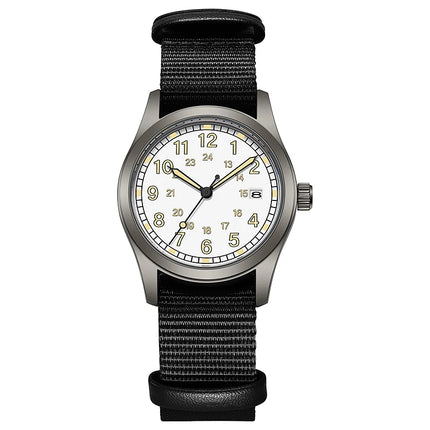 2026 TPW Women's Field Watch 34mm Case Easy Read Fabric Strap 24hr Display Day Function Quartz Movement Luminous