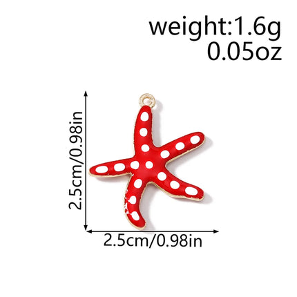 10pcs Cute Mix Marine Life Charms Enamel Starfish Lobster Crab Charms Pendants for Jewelry Making Necklaces Earrings DIY Gifts