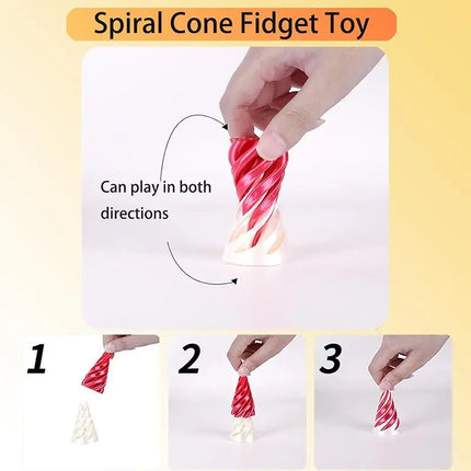 3D Printed Spiral Cone Fidgeting Toy Rotating Animal Pyramid Passthrough Sculpture Antistress Anxiety Relieving Game Adults Toys