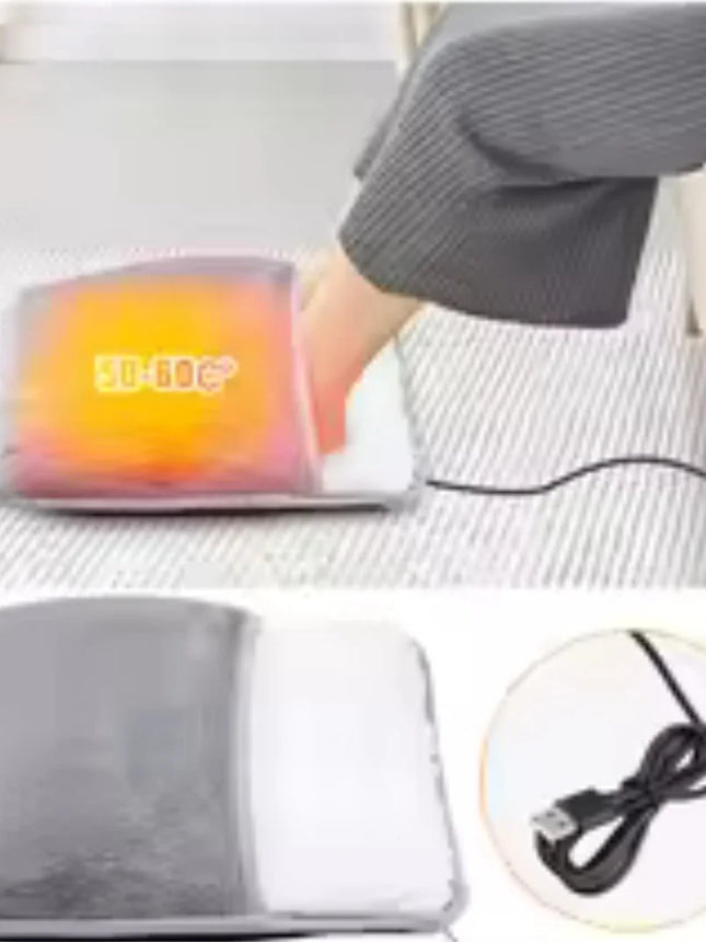 Foot Warmer USB Electric Heating Pad Soft Plush Warm Foot Cover Thermal Heater for Home Bedroom