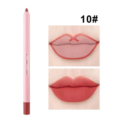 Waterproof Matte Lip Liner in Bean Paste Color, Lip Plumping Lipstick Pen, Foaming Pen, Non-Fading Lip Liner, Waterproof and Sweat-Proof Long-Lasting Matte Lip Liner, One-Second Pouty Lip Lipstick Pen