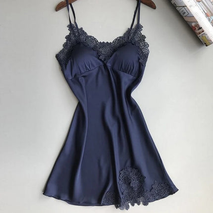 1Pc Women's Suspender Nightdress – Spring Summer Ice Silk Thin Pajamas Home Service Dresses