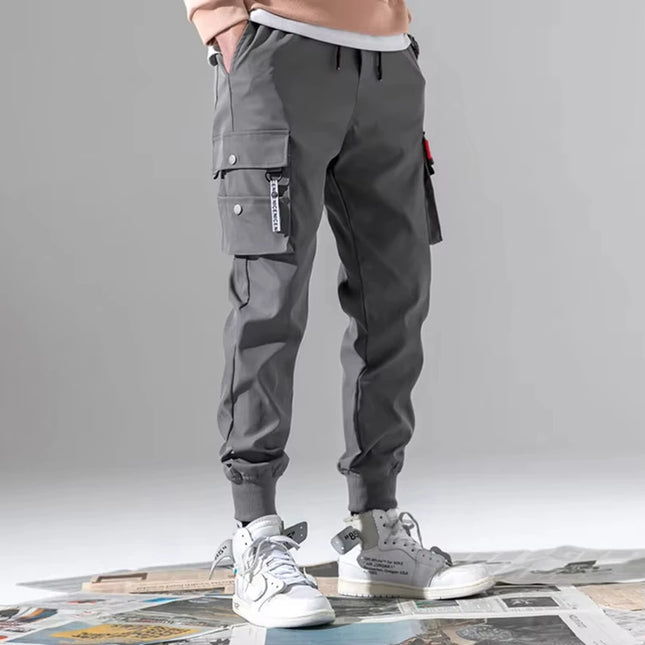 Men Vintage Cargo Pants Thin Multi-pocket Oversize Trousers Cotton Casual Jogger Jogging Streetwear Patch Male Clothing 2025 Z1
