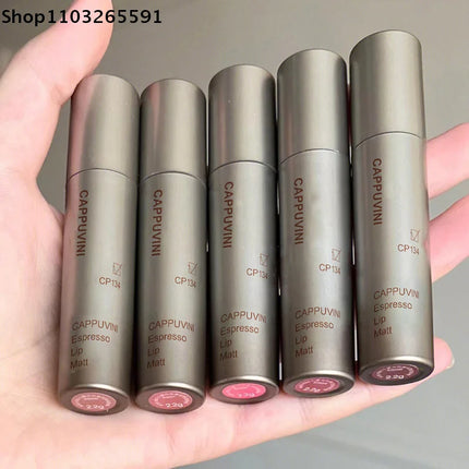 Cappuvini Mini Silver Tube Matte Velvet Lip Gloss – Waterproof, Non-Stick, Smudge-Proof, Long-Lasting Liquid Lipstick