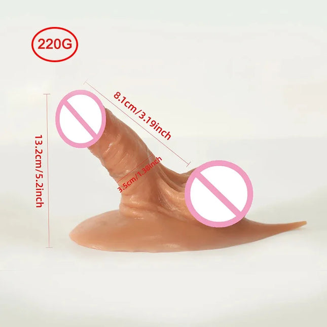 Multiple styles Ftm Packers Wholesale 2 in 1 Ultra Soft Silicone Hollow Penis Sleeve with Big Scrotum Prosthetic Stroker