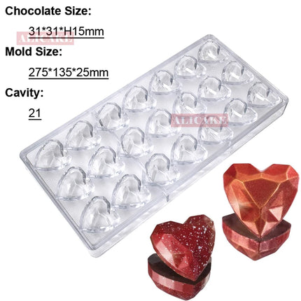 3D Polycarbonate Chocolate Molds Sphere Diamond Chocolate Bombs Bonbons Candy Bar Professional Confectionery Baking Pastry Tools