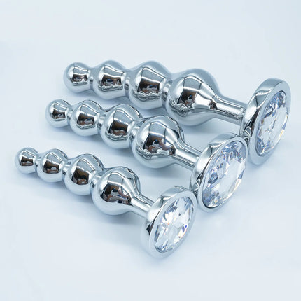 Metal Anal Plug Prostate Massager Anal Beads Butt Plug Metal Dildo G-spot Stimulating Sex Toys for Men and Women But Plug
