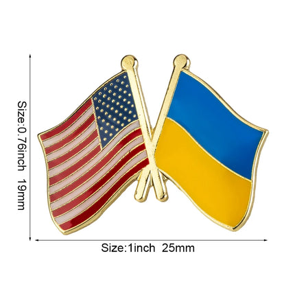 Ukraine and Belarus Friendship Flag Badge Flag Brooch National Flag Lapel Pin International Travel Pins