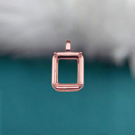 L S925 Sterling Silver DIY Empty Pendant Holder Setting 6*8/7*9/8*10mm Square Stone Fine Simple Design Charm Jewelry for Woman