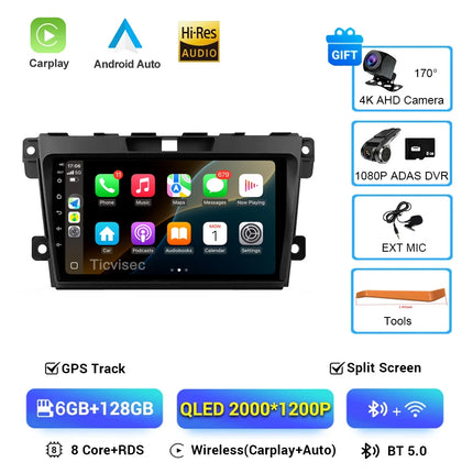 Android 16 DSP Car GPS Navigation Radio Multimedia Player For MAZDA CX-7 CX7 CX 7 2007 2008 2009 2010 - 2014 BT 5G WIFI