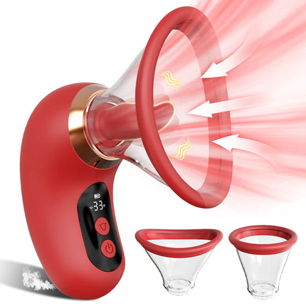 Vacuum Sucking Tongue Licking Vibrator for Women Clit Sucker Nipples Breast Massager Removable Cup Female Masturbation Sex Toy