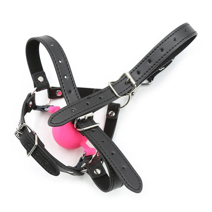 Couples Cosplay Open Mouth Gag BDSM Bondage Restraints Breathable Ring Harness Strap Fetish Silicone Gag Ball Sex Toys For Women