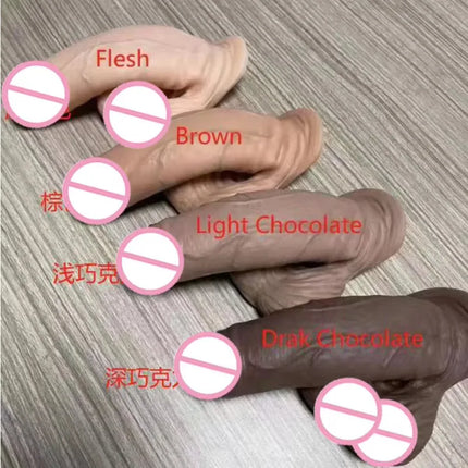 Multiple Styles FTM Packers Wholesale 2-in-1 Ultra Soft Silicone Hollow Penis Sleeve with Large Scrotum Prosthetic Stroker
