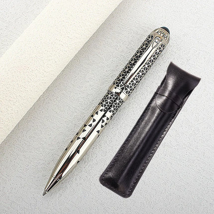 1pc Luxury Metal Round Ballpoint Pen | Retractable Stainless Steel Painted Ballpoint Pen, Elegant Signature Pen | Gift Choice