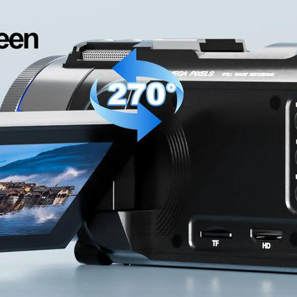 NBD 4K Camcorder Video Camera with 48MP Vlogging Camera With Wi-Fi & App Control,Video Recorder with 3X Battery Life, 16X Zoom