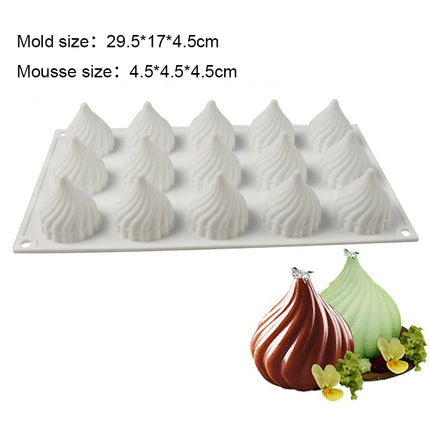 Silicone Mold Pastry 3D Cake Design Mini Cupcake Mousse Muffin Heart Bubble Square Baking Mold