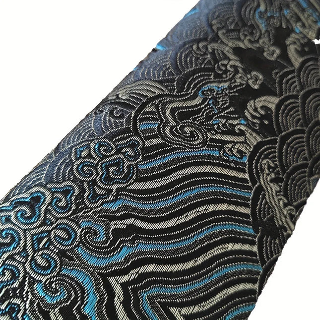 1PCS Car Interior Stickers High-grade Brocade Satin Embroidery Stickers Self-adhesive Fabric Stickers Universal AB Pillar Backi